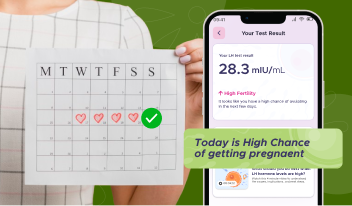 Calendar showing optimal testing days in cycle
